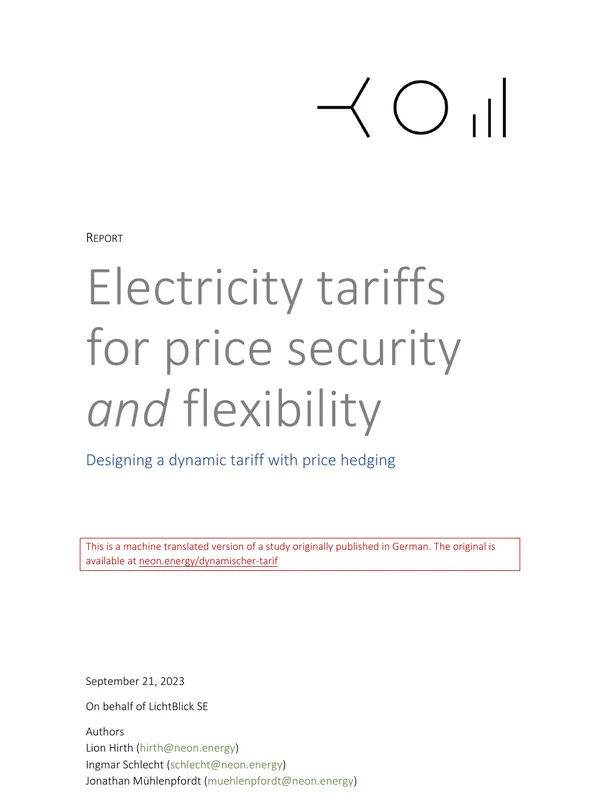 Smart retail tariffs