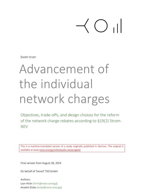 Industrial grid tariff rebates